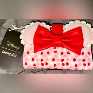 Loungefly Pink and Red Polka Dot Wallet